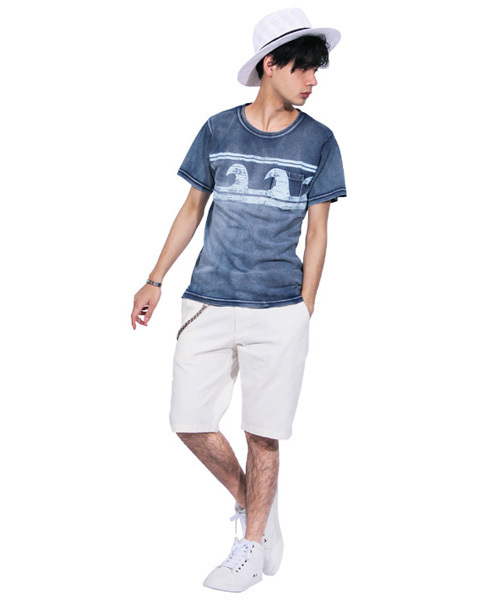 ８(eight)（エイト）の「デニム 半袖Tシャツ アメカジ SURF （Tシャツ/カットソー・メンズ・インディゴブルー/ブルー・MEDIUM/LARGE）」の8枚目の写真