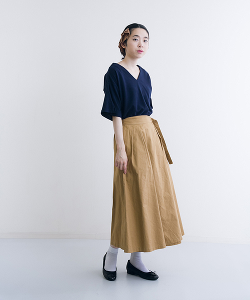 MERLOT(メルロー)の「リングベルトフレアラップスカート0043(スカート・レディース・ベージュ/マスタード/ブラック/カーキ・FREE)」の13枚目の写真