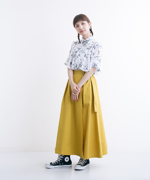 MERLOT(メルロー)の「リングベルトフレアラップスカート0043(スカート・レディース・ベージュ/マスタード/ブラック/カーキ・FREE)」の17枚目の写真