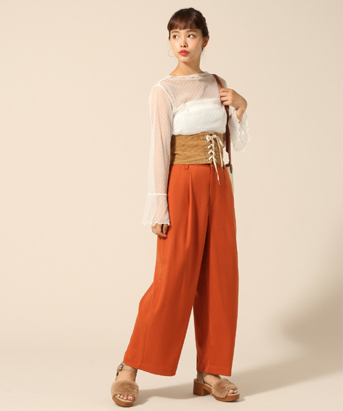 LOWRYS FARM(ローリーズファーム)の「★キャミソール付★ドットチュールブラウス 769287(Tシャツ/カットソー・レディース・オフホワイト/ブラック・MEDIUM/LARGE)」の10枚目の写真