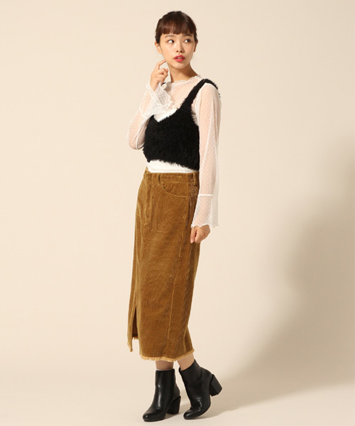 LOWRYS FARM(ローリーズファーム)の「★キャミソール付★ドットチュールブラウス 769287(Tシャツ/カットソー・レディース・オフホワイト/ブラック・MEDIUM/LARGE)」の6枚目の写真