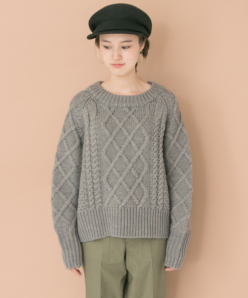 URBAN RESEARCH（アーバンリサーチ）の「ケーブルボリュームニット（ニット/セーター・レディース・オフホワイト/グレー/グリーン/イエロー・FREE）」の12枚目の写真