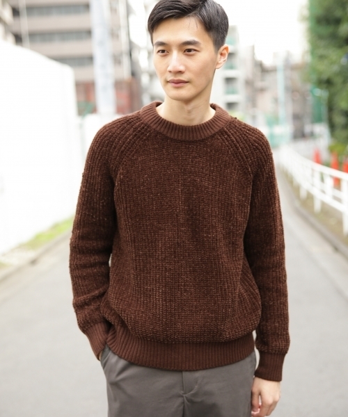 GLOBAL WORK（グローバルワーク）の「5ゲージモールアゼニットプルオーバー/774751（ニット/セーター・メンズ・ブルー系その他/ワインレッド/ホワイト/ブラック/ライトベージュ/ダークブラウン/ブラウン・X-LARGE/MEDIUM/LARGE/SMALL）」の4枚目の写真