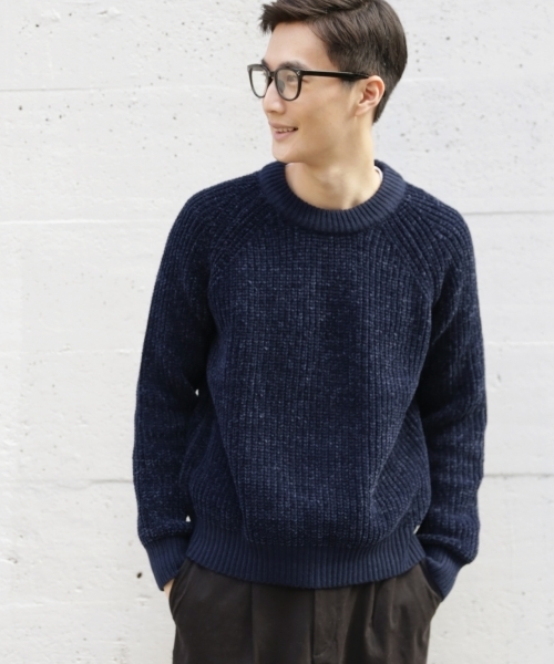 GLOBAL WORK（グローバルワーク）の「5ゲージモールアゼニットプルオーバー/774751（ニット/セーター・メンズ・ブルー系その他/ワインレッド/ホワイト/ブラック/ライトベージュ/ダークブラウン/ブラウン・X-LARGE/MEDIUM/LARGE/SMALL）」の6枚目の写真