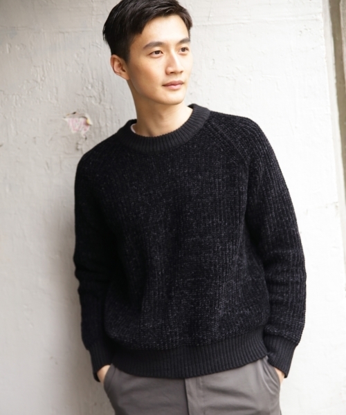 GLOBAL WORK（グローバルワーク）の「5ゲージモールアゼニットプルオーバー/774751（ニット/セーター・メンズ・ブルー系その他/ワインレッド/ホワイト/ブラック/ライトベージュ/ダークブラウン/ブラウン・X-LARGE/MEDIUM/LARGE/SMALL）」の3枚目の写真