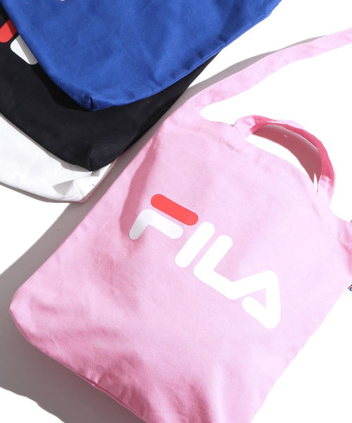 FILA(フィラ)の「∴WEGO/FILA別注イージーショルダートートバッグ(トートバッグ・メンズ・ホワイト/ブラック/ピンク/ブルー・FREE)」の4枚目の写真