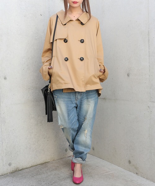 ジャケット アウター Somariバックプリーツショートトレンチコート トレンチコート Somari ソマリ のファッション