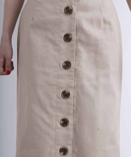 MERLOT（メルロー）の「フロントボタンハイウエストタイトスカート715-0527（スカート・レディース・ベージュ/ネイビー/カーキ/ピンク・FREE）」の8枚目の写真