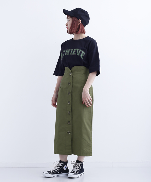 MERLOT（メルロー）の「フロントボタンハイウエストタイトスカート715-0527（スカート・レディース・ベージュ/ネイビー/カーキ/ピンク・FREE）」の15枚目の写真