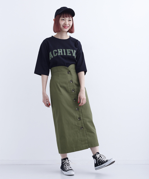 MERLOT（メルロー）の「フロントボタンハイウエストタイトスカート715-0527（スカート・レディース・ベージュ/ネイビー/カーキ/ピンク・FREE）」の16枚目の写真