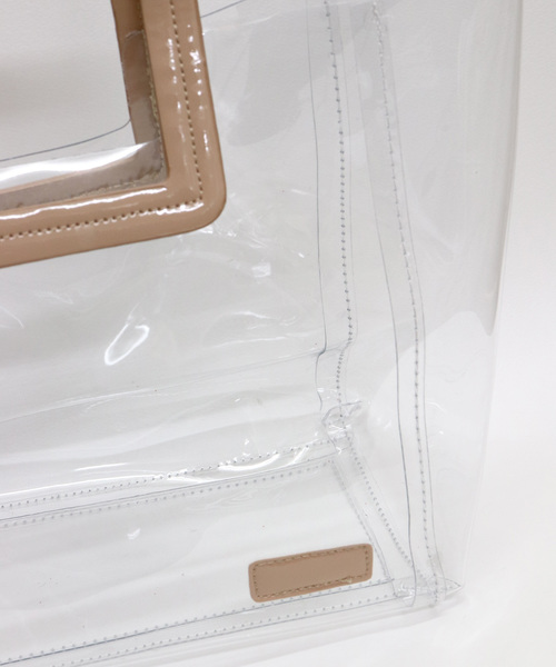 florist（フローリスト）の「【2点セット】ポーチ付き角ベルトクリアバッグ（PVC）（トートバッグ・レディース・ホワイト/ブラック/ベージュ/ブルー/シルバー/ゴールド・FREE）」の17枚目の写真
