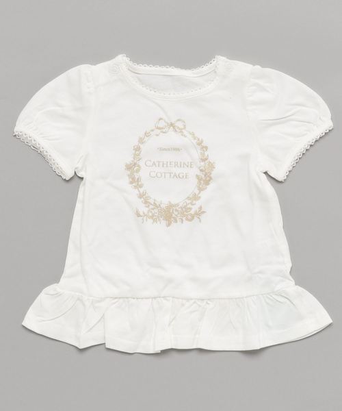 Catherine Cottage(キャサリンコテージ)の「ラメプリント コットンチュニックTシャツ(Tシャツ/カットソー・キッズ・ブルー/ピンク/ホワイト・120/110/100/90/130/80/140)」の1枚目の写真