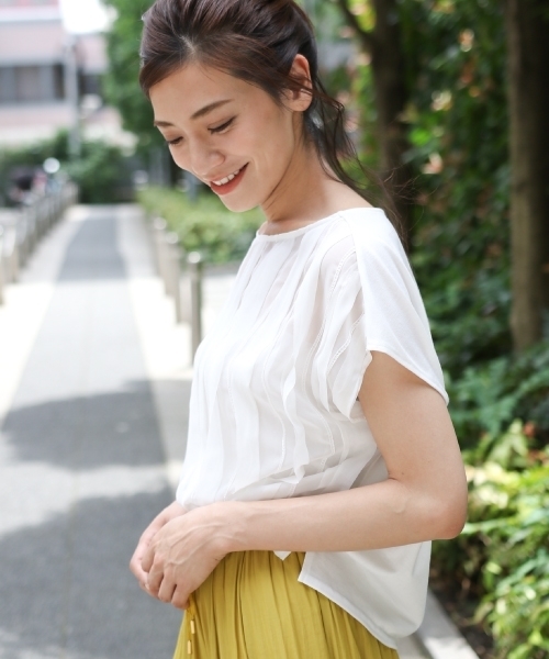 laboratory work（ラボラトリーワーク）の「デザインシフォンプルオーバー（Tシャツ/カットソー・レディース・ホワイト/ブラック/グレー・MEDIUM）」の2枚目の写真