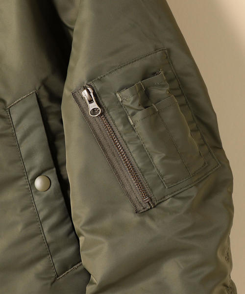 coen（コーエン）の「ナイロンMA-1 ( ブルゾン )（MA-1・レディース・ブラック/カーキ・FREE）」の4枚目の写真