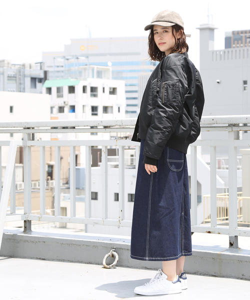 coen（コーエン）の「ナイロンMA-1 ( ブルゾン )（MA-1・レディース・ブラック/カーキ・FREE）」の14枚目の写真