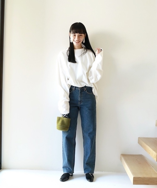 TODAYFUL（トゥデイフル）の「ルーズロングT（Tシャツ/カットソー・レディース・ホワイト/ブラック・FREE）」の7枚目の写真