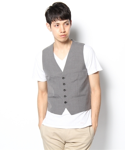 WEGO（ウィゴー）の「WEGO/TR5Bﾍﾞｽﾄ（ベスト・メンズ・ブラック/ライトグレー・MEDIUM）」の2枚目の写真