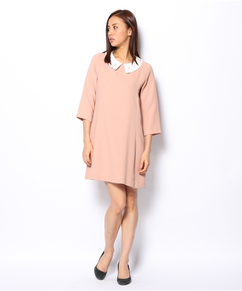 Ray BEAMS（レイビームス）の「□Ray BEAMS / レース衿ミニワンピース（ワンピース・レディース・ブラック/ピンク・0/1）」の6枚目の写真