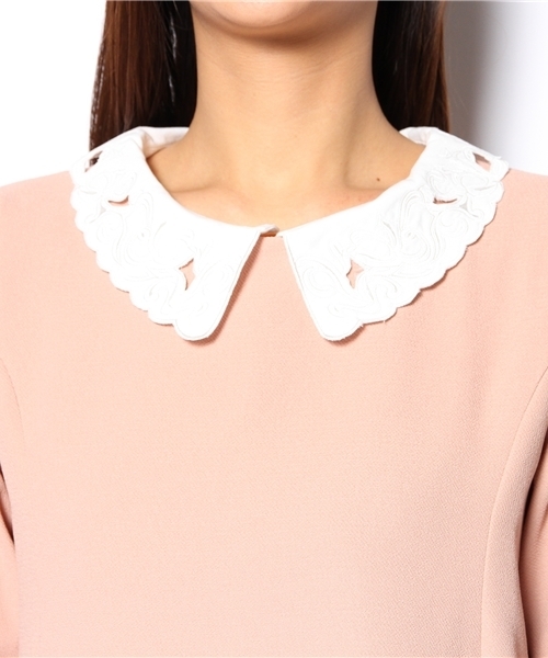 Ray BEAMS（レイビームス）の「□Ray BEAMS / レース衿ミニワンピース（ワンピース・レディース・ブラック/ピンク・0/1）」の7枚目の写真