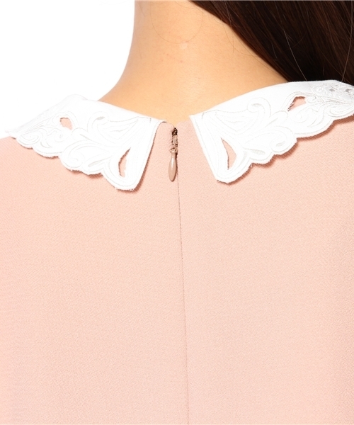 Ray BEAMS（レイビームス）の「□Ray BEAMS / レース衿ミニワンピース（ワンピース・レディース・ブラック/ピンク・0/1）」の8枚目の写真