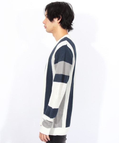 8(eight)(エイト)の「ニットセーター 切替 マルチ(ニット/セーター・メンズ・ホワイト/ブラック/ネイビー・MEDIUM/LARGE/X-LARGE)」の21枚目の写真
