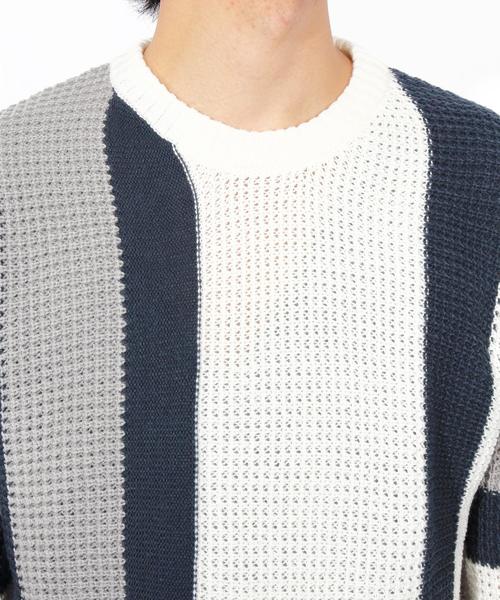 8(eight)(エイト)の「ニットセーター 切替 マルチ(ニット/セーター・メンズ・ホワイト/ブラック/ネイビー・MEDIUM/LARGE/X-LARGE)」の10枚目の写真