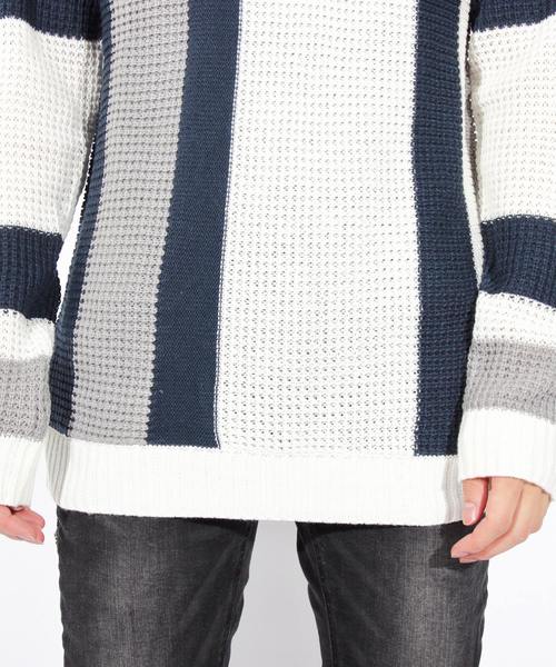 8(eight)(エイト)の「ニットセーター 切替 マルチ(ニット/セーター・メンズ・ホワイト/ブラック/ネイビー・MEDIUM/LARGE/X-LARGE)」の13枚目の写真