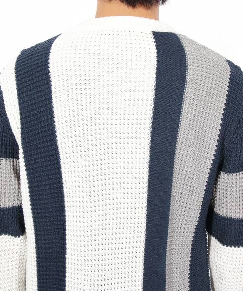 8(eight)(エイト)の「ニットセーター 切替 マルチ(ニット/セーター・メンズ・ホワイト/ブラック/ネイビー・MEDIUM/LARGE/X-LARGE)」の11枚目の写真
