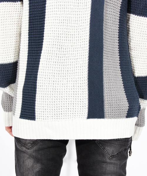 8(eight)(エイト)の「ニットセーター 切替 マルチ(ニット/セーター・メンズ・ホワイト/ブラック/ネイビー・MEDIUM/LARGE/X-LARGE)」の20枚目の写真