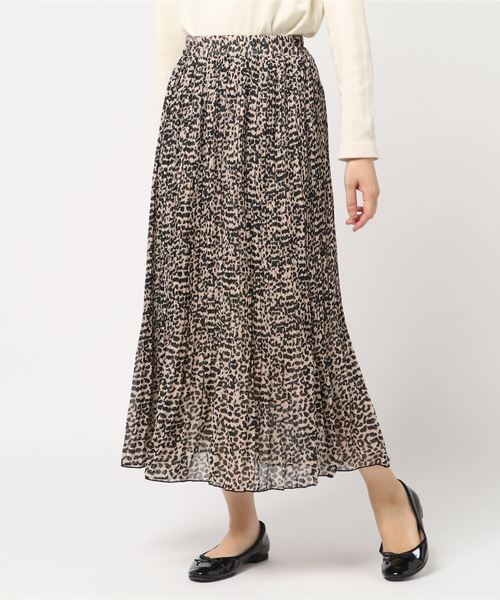 SpRay(スプレイ)の「【WEB限定】ヒョウ柄消しプリーツスカート(スカート・レディース・ブラック/ベージュ・FREE)」の10枚目の写真