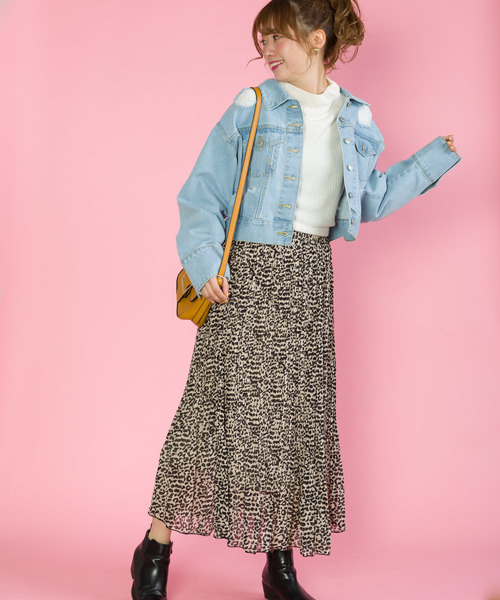 SpRay(スプレイ)の「【WEB限定】ヒョウ柄消しプリーツスカート(スカート・レディース・ブラック/ベージュ・FREE)」の5枚目の写真