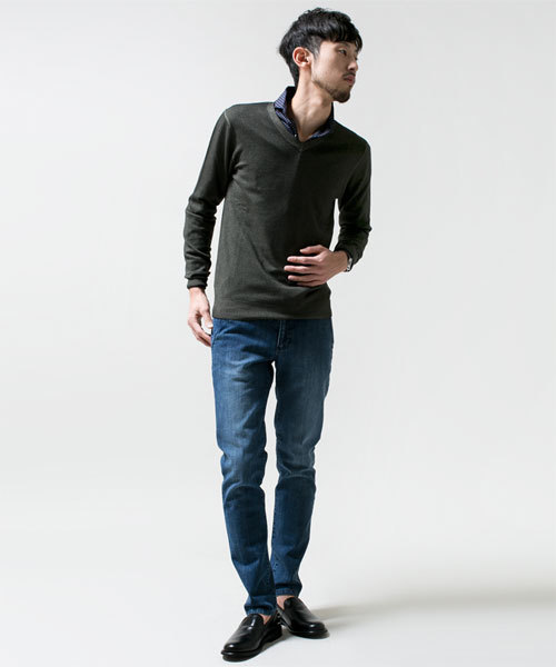 NANO universe（ナノユニバース）の「バソランウールV-ネック（ニット/セーター・メンズ・カーキ/グレー/ネイビー/ブラウン・SMALL/MEDIUM/LARGE/X-LARGE）」の10枚目の写真