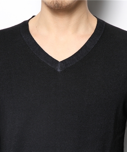 NANO universe（ナノユニバース）の「バソランウールV-ネック（ニット/セーター・メンズ・カーキ/グレー/ネイビー/ブラウン・SMALL/MEDIUM/LARGE/X-LARGE）」の7枚目の写真
