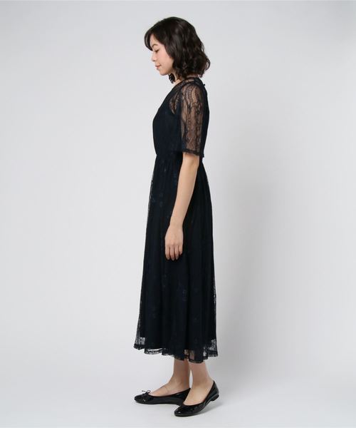 Fashion Letter(ファッションレター)の「総レースロング 結婚式ワンピースドレス(ドレス・レディース・ブラック/ネイビー・LL/3L/4L/5L/M/L)」の14枚目の写真