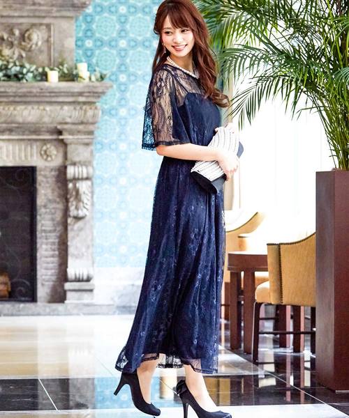 Fashion Letter(ファッションレター)の「総レースロング 結婚式ワンピースドレス(ドレス・レディース・ブラック/ネイビー・LL/3L/4L/5L/M/L)」の15枚目の写真