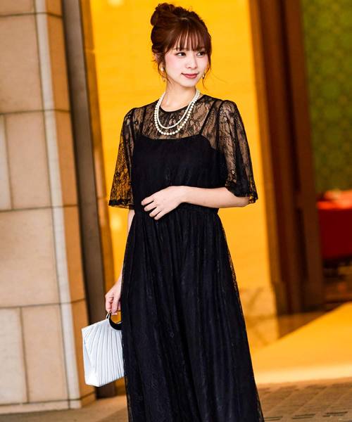 Fashion Letter(ファッションレター)の「総レースロング 結婚式ワンピースドレス(ドレス・レディース・ブラック/ネイビー・LL/3L/4L/5L/M/L)」の20枚目の写真
