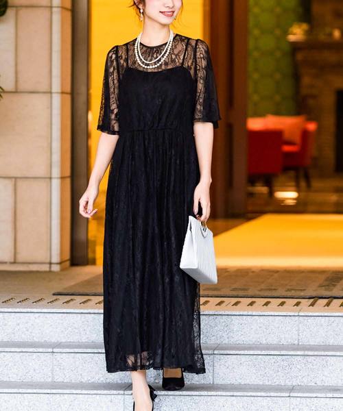 Fashion Letter(ファッションレター)の「総レースロング 結婚式ワンピースドレス(ドレス・レディース・ブラック/ネイビー・LL/3L/4L/5L/M/L)」の16枚目の写真