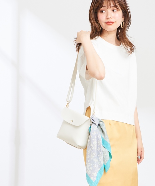 natural couture（ナチュラルクチュール）の「厚手天竺ショート丈Tシャツ（Tシャツ/カットソー・レディース・イエロー/ベージュ/スミクロ/オフホワイト・FREE）」の2枚目の写真