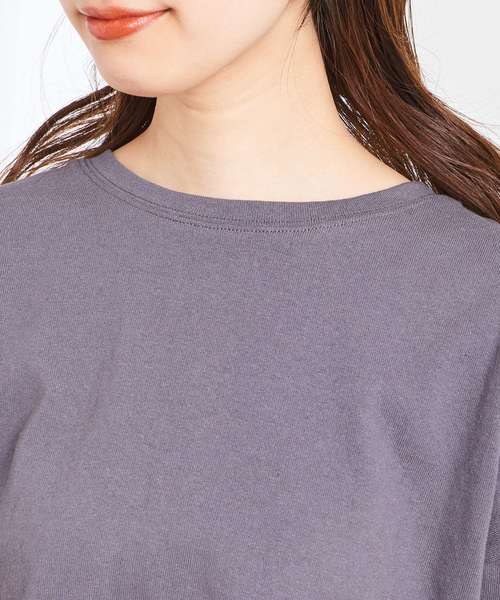 natural couture（ナチュラルクチュール）の「厚手天竺ショート丈Tシャツ（Tシャツ/カットソー・レディース・イエロー/ベージュ/スミクロ/オフホワイト・FREE）」の9枚目の写真