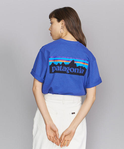 patagonia(パタゴニア)の「<patagonia(パタゴニア)>ロゴTシャツΨ(Tシャツ/カットソー・レディース・ホワイト/パープル/ブラック・X-SMALL)」の3枚目の写真