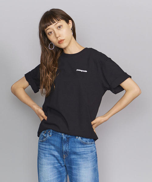 patagonia(パタゴニア)の「<patagonia(パタゴニア)>ロゴTシャツΨ(Tシャツ/カットソー・レディース・ホワイト/パープル/ブラック・X-SMALL)」の2枚目の写真
