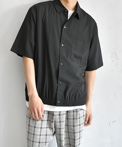 PairPair(ペアペア)の「裾シャーリングシャツ(シャツ/ブラウス)」|ブラック