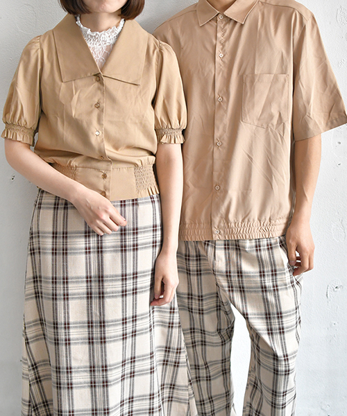 PairPair（ペアペア）の「裾シャーリングシャツ（シャツ/ブラウス・メンズ・ブラック/ベージュ・FREE）」の14枚目の写真