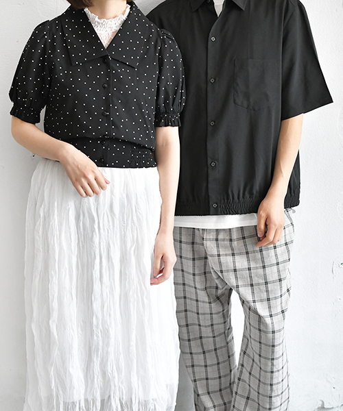 PairPair（ペアペア）の「裾シャーリングシャツ（シャツ/ブラウス・メンズ・ブラック/ベージュ・FREE）」の16枚目の写真