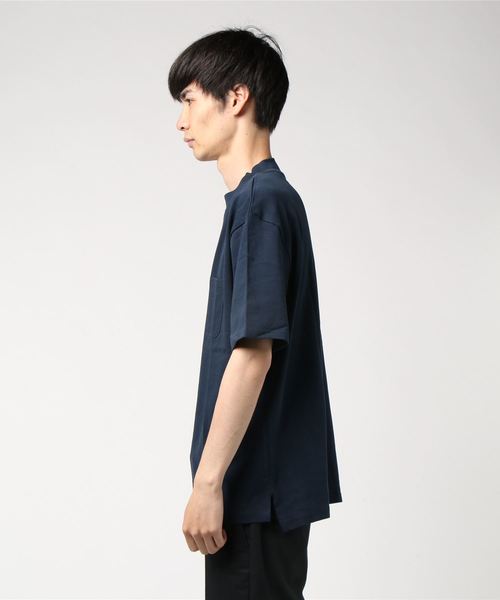 おしゃれスタ(オシャレスタ)の「ビッグシルエットモックネックTシャツ(IR)(Tシャツ/カットソー・メンズ・ライトグレー/ネイビー/レッド/ブラック/サンドベージュ/ホワイト・M/L/XL)」の8枚目の写真