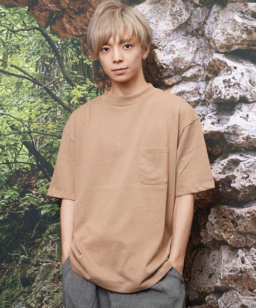 おしゃれスタ(オシャレスタ)の「ビッグシルエットモックネックTシャツ(IR)(Tシャツ/カットソー・メンズ・ライトグレー/ネイビー/レッド/ブラック/サンドベージュ/ホワイト・M/L/XL)」の16枚目の写真