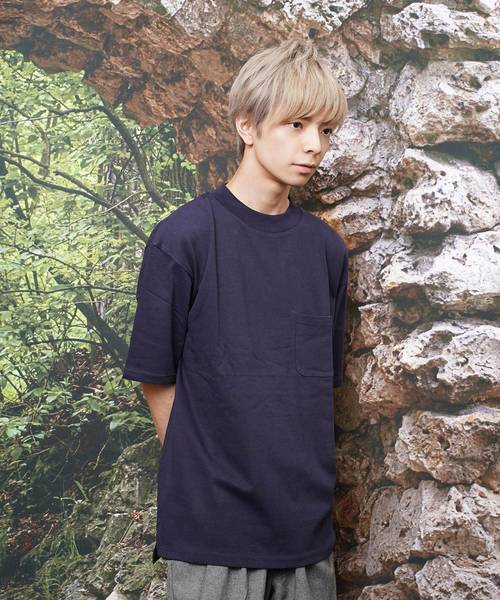 おしゃれスタ(オシャレスタ)の「ビッグシルエットモックネックTシャツ(IR)(Tシャツ/カットソー・メンズ・ライトグレー/ネイビー/レッド/ブラック/サンドベージュ/ホワイト・M/L/XL)」の21枚目の写真