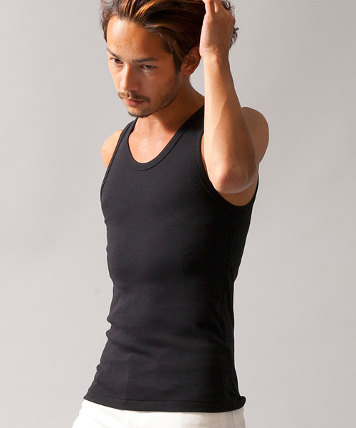 BEAUTY&YOUTH UNITED ARROWS（ビューティーアンドユースユナイテッドアローズ）の「by フライス タンクトップ ◆（タンクトップ・メンズ・ホワイト/グレー/ライトピンク/ケリー/ネイビー/ブラック・LARGE/SMALL/MEDIUM）」の3枚目の写真