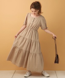 one after another NICE CLAUP | 【WEB限定】ティアードロング麻混ワンピース(ワンピース)