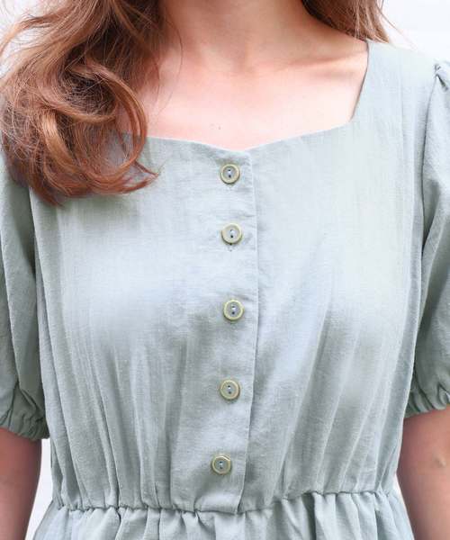 one after another NICE CLAUP（ワンアフターアナザーナイスクラップ）の「【WEB限定】ティアードロング麻混ワンピース（ワンピース・レディース・ダークブラウン/ベージュ/サックスブルー・FREE）」の10枚目の写真